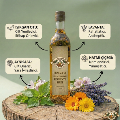 EGZAMA VE CİLT DESTEKLEYİCİ FERMENTE SİRKE (500 ml)