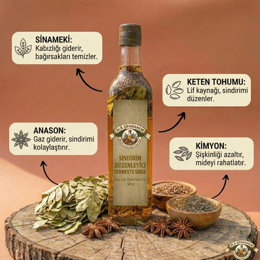 SİNDİRİM DÜZENLEYİCİ FERMENTE SİRKE (500 ml)