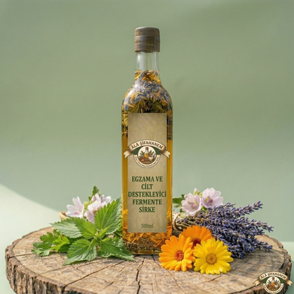 EGZAMA VE CİLT DESTEKLEYİCİ FERMENTE SİRKE (500 ml)