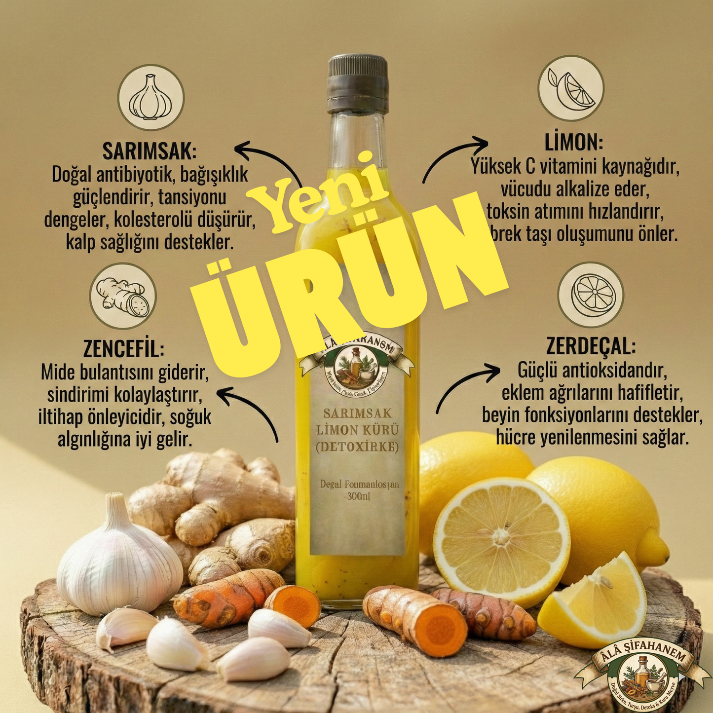 SARIMSAK & LİMON İÇERİKLİ DOĞAL BİTKİSEL DESTEK KÜRÜ