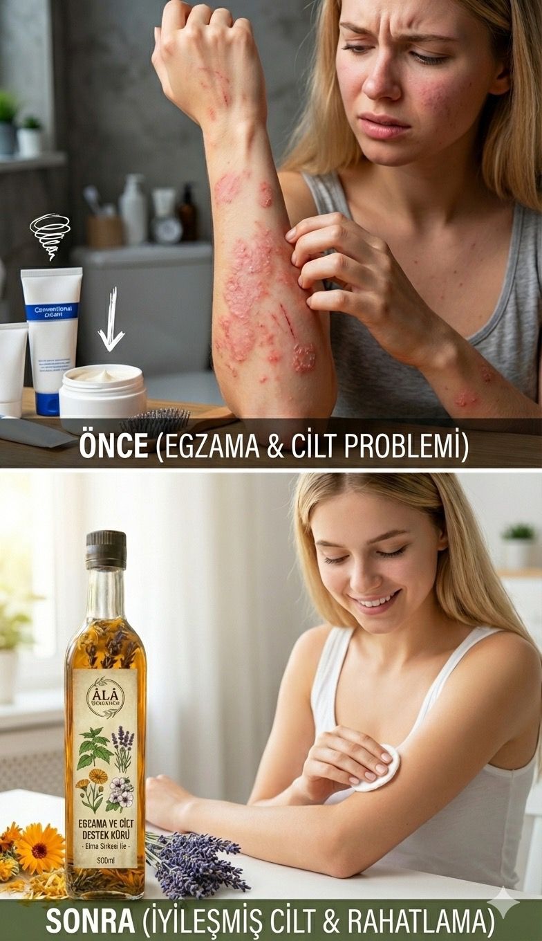 EGZAMA VE CİLT DESTEKLEYİCİ FERMENTE SİRKE (500 ml)