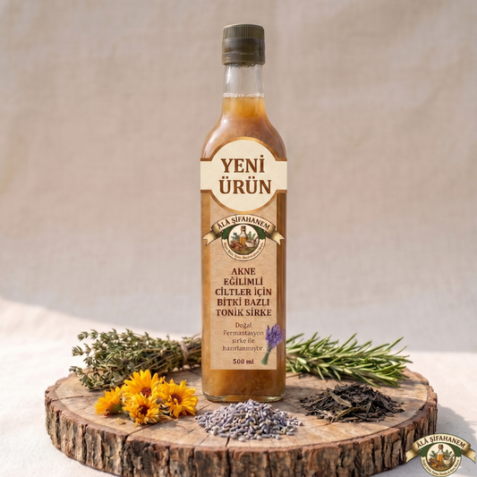 AKNE EĞİLİMLİ CİLTLER İÇİN BİTKİ BAZLI TONİK SİRKE (500 ml)