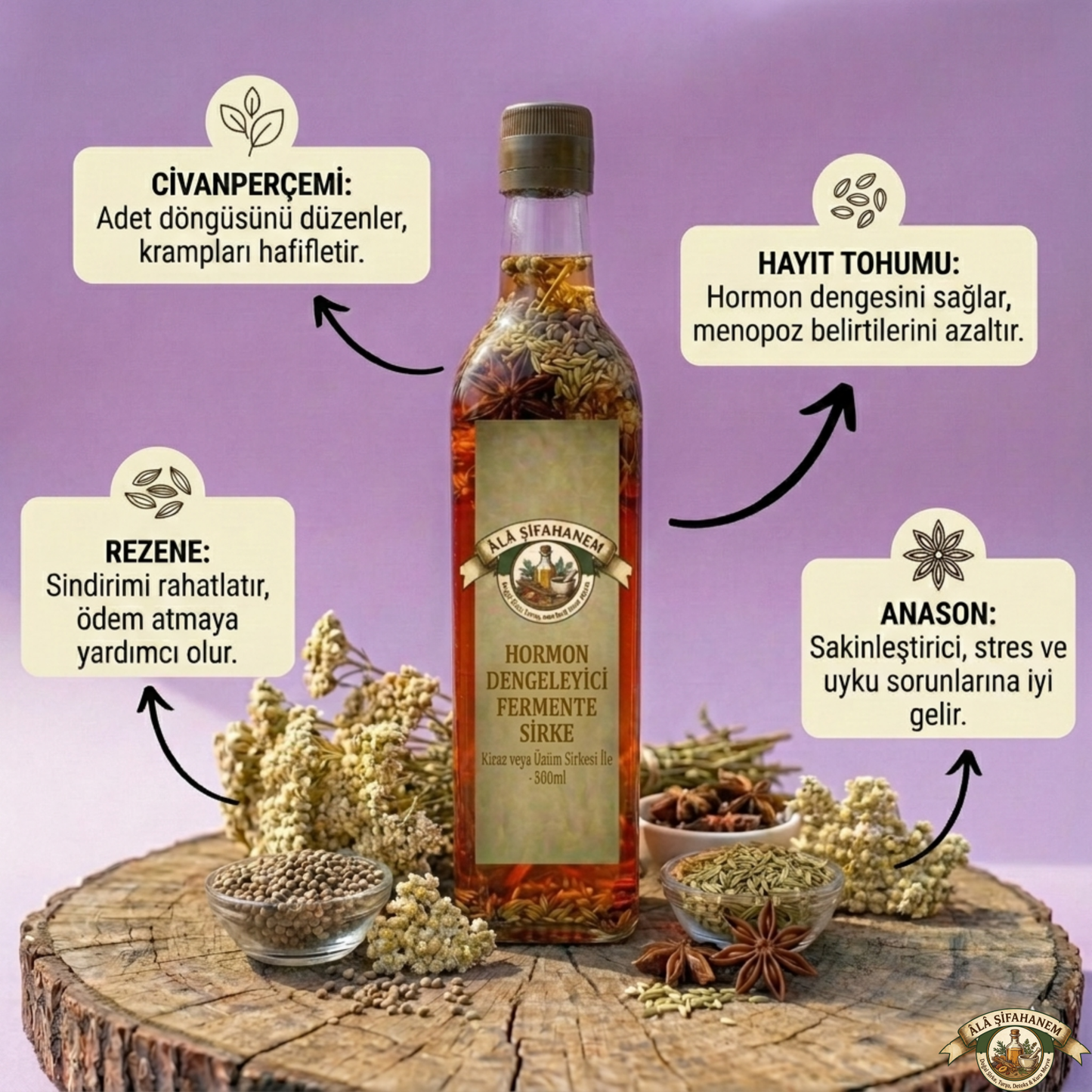 HORMON DENGELEYİCİ FERMENTE SİRKE (500 ml)